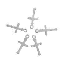 Colgantes de Cruces de acero inoxidable, acero inoxidable 304, color original, 12x23x1.2mm, agujero:aproximado 1mm, 100PCs/Bolsa, Vendido por Bolsa