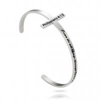 Stainless Steel Cuff Bangle, 304 Stainless Steel, Unisex & with letter pattern & enamel, original color Inner Approx 62mm 
