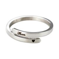 Stainless Steel Cuff Bangle, 304 Stainless Steel, Unisex & adjustable & with letter pattern & enamel, original color, 2mm, US Ring 