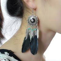 Fashion Feather Earring , Zinc Alloy, with Feather, plated, fashion jewelry & for woman nickel, lead & cadmium free 