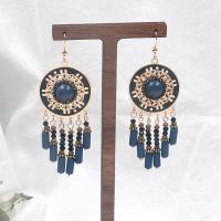 Turquoise Zinc Alloy Earring, with turquoise, Round, plated, mixed colors 