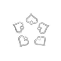 pendentifs de cœur en inox , Acier inoxydable 304, coeur, couleur originale Environ 1mm Vendu par sac