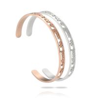 Stainless Steel Cuff Bangle, 304 Stainless Steel, plated, Unisex & hollow Inner Approx 65mm 