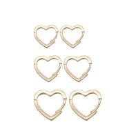 Cubic Zirconia Micro Pave Brass Earring, Heart, gold color plated & micro pave cubic zirconia & for woman, metallic color plated [
