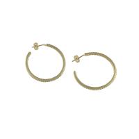 Rhinestone Brass Stud Earring, Donut, original color 