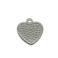 pendentifs de cœur en inox , acier inoxydable, coeur, couleur originale, 17*16.5mm Environ 2mm Vendu par sac