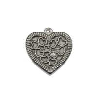 pendentifs de cœur en inox , acier inoxydable, coeur, couleur originale Environ 1.5mm Vendu par sac