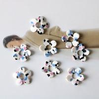 Acrylic Earring Drop Component, Flower, also can be used as hair accessories or cellphone DIY decoration, mixed colors, 2.3cm 