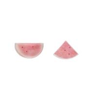Wood Earring Stud Component, Watermelon, DIY light pink, 9mm 