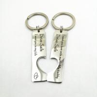 Stainless Steel Key Clasp, 304 Stainless Steel, with letter pattern & for couple, original color 30mm 