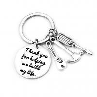 Stainless Steel Key Clasp, 304 Stainless Steel, Unisex & with letter pattern, original color, 25mm 
