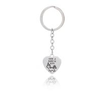 Stainless Steel Key Clasp, 304 Stainless Steel, Heart, Unisex & with letter pattern, original color 