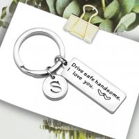 Stainless Steel Key Clasp, 304 Stainless Steel, plated, letters are from A to Z & Unisex & with letter pattern 12mm,25mm 