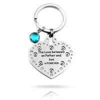 Stainless Steel Key Clasp, 304 Stainless Steel, Heart, Unisex & with letter pattern, original color 25mm 