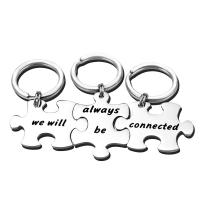 Stainless Steel Key Clasp, 304 Stainless Steel, three pieces & Unisex & with letter pattern, original color, 38mm,25mm 