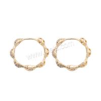 Brass Lever Back Earring, gold color plated, micro pave cubic zirconia & for woman, metallic color plated 