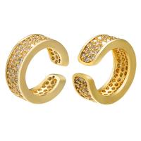 Cubic Zirconia Micro Pave Brass Earring, plated, Unisex & micro pave cubic zirconia 