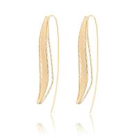 Brass Drop Earring, gold color plated, for woman, metallic color plated 