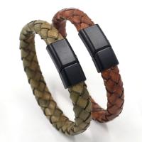 Cowhide Bracelets, Faux Leather, with Titanium Steel, fashion jewelry 1cmx21cm 