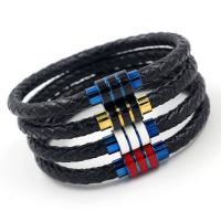 PU Leather Cord Bracelets, fashion jewelry 21cm 