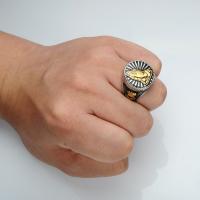 Titanium Steel Finger Ring, with Zinc Alloy & for man 