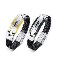 Silicone Stainless Steel Bracelets, with Stainless Steel, plated, fashion jewelry & for man 145mm .3 Inch 