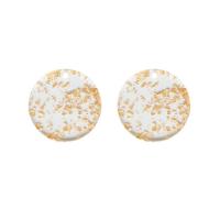 Acrylic Earring Drop Component, Flat Round, DIY & gold foil, clear, 2.5cm 