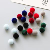 Flocking Fabric Beads, with Acrylic, Round, DIY 1.2cm 