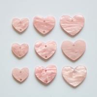 Acetate Earring Drop Component, Heart, polished, also can be used as hair accessories or cellphone DIY decoration pink 