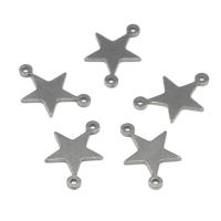 Stainless Steel Charm Connector, 304 Stainless Steel, Star, metallic color plated 100/Bag 