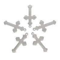 Stainless Steel Pendants, 304 Stainless Steel, Cross, metallic color plated 100/Bag 