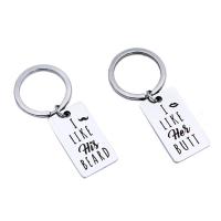 Stainless Steel Key Clasp, 304 Stainless Steel, plated, with letter pattern & for couple 