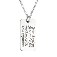 Stainless Steel Jewelry Necklace, Rectangle, Unisex & rolo chain & with letter pattern, original color 2mm Approx 23.6 Inch 