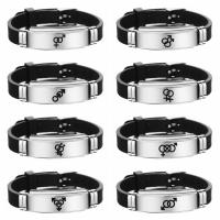 Silicone Stainless Steel Bracelets, with Silicone, fashion jewelry & Unisex .30 Inch 