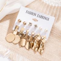 Zinc Alloy Drop Earring, plated, 6 pieces & fashion jewelry & for woman & with rhinestone, nickel, lead & cadmium free 