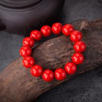 Mode Bracelet à cinabre, avec fil élastique, bijoux de mode & unisexe & normes différentes pour le choix, rouge Vendu par lot