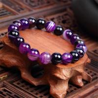 Bracelets Agate violet, avec fil élastique, bijoux de mode & unisexe, plus de couleurs à choisir, 10mm Vendu par lot