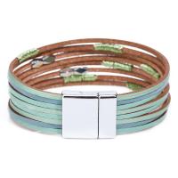 Zinc Alloy Multi Bangle Sets, with PU Leather, fashion jewelry & for woman 200mm Approx 7.87 Inch 