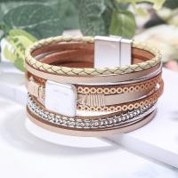 PU Leather Cord Bracelets, with Zinc Alloy, fashion jewelry & for woman Approx 7.87 Inch 