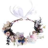 Bridal Hair Band, Cloth, handmade, Adjustable & for bridal, mixed colors, 14.5cm 