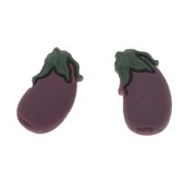 Fashion Resin Cabochons, Eggplant, use for DIY cell/Key chain/Headdress/brooch, purple, nickel, lead & cadmium free 200/Bag 