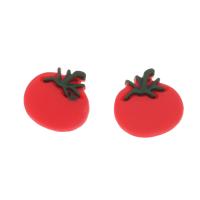 Obst Kunstharz Cabochon, Harz, Tomate, Verwendung für DIY Zelle/Schlüsselanhänger/Kopfschmuck/Brosche, rot, frei von Nickel, Blei & Kadmium, 20x19x5mm, 200/Tasche, verkauft von Tasche