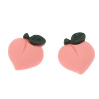 Fruit Resin Cabochon, Peach, use for DIY cell/Key chain/Headdress/brooch, pink, nickel, lead & cadmium free 200/Bag 
