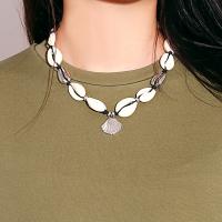 Shell Necklace, Zinc Alloy, with Shell, plated, fashion jewelry & for woman nickel, lead & cadmium free, 35+10cm 