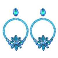 Resin Zinc Alloy Earring, with Crystal & Resin, for woman 