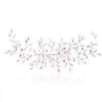 Braut Dekoratives Haarkämmchen, Zinklegierung, Modeschmuck & für Frau & mit Strass, Silberfarbe, 180x70mm, verkauft von Strang