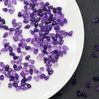 Natürliche Amethyst Perlen, Tropfen, zufällig gesendet & DIY, violett, 4x6mm, Bohrung:ca. 0.8mm, 10PCs/Tasche, verkauft von Tasche