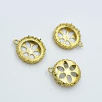 Brass Jewelry Pendants, gold color plated, hollow, metallic color plated, 18mm 