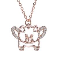 Rhinestone Zinc Alloy Necklace, with Rhinestone, for woman, rose gold color 