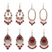 Gemstone Drop Earring, Zinc Alloy, with Garnet, plated, fashion jewelry & for woman nickel, lead & cadmium free 